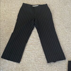 Banana Republic Black Pinstripe Cropped Dress Pants
